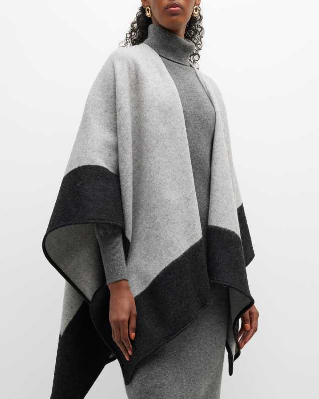 Two-Tone Wool Cape